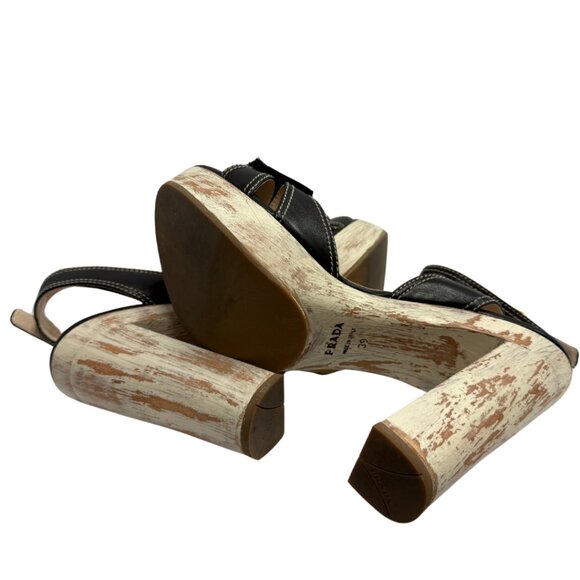 Prada Block Open-Toe Heels - Picture 7 of 9